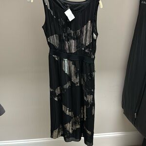 BCBG black metallic midi dress